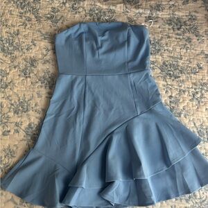 Lulu's Strapless Blue Dress